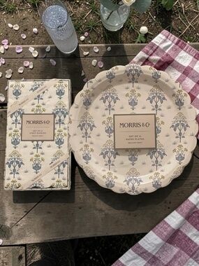 Morris & Co Meadow Sweet Paper Plates & Napkins Floral Party Set 48 Pc